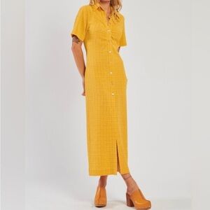 Nanushka Yellow Ruched Sheath Dress